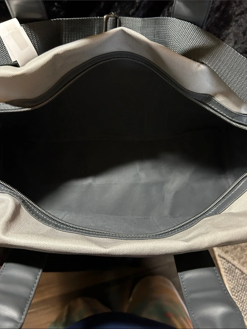 Calvin Klein Two-Tone Gray and Cream Men's Duffel Bag
